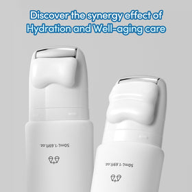 LAGOM neck cream applied along jawline with even absorption