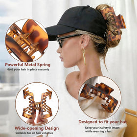 Lahnie matte tortoise claw clip in 4.1 inch size for versatile styling