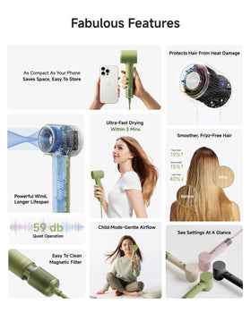 Laifen MINI hair dryer whisper-quiet operation during styling