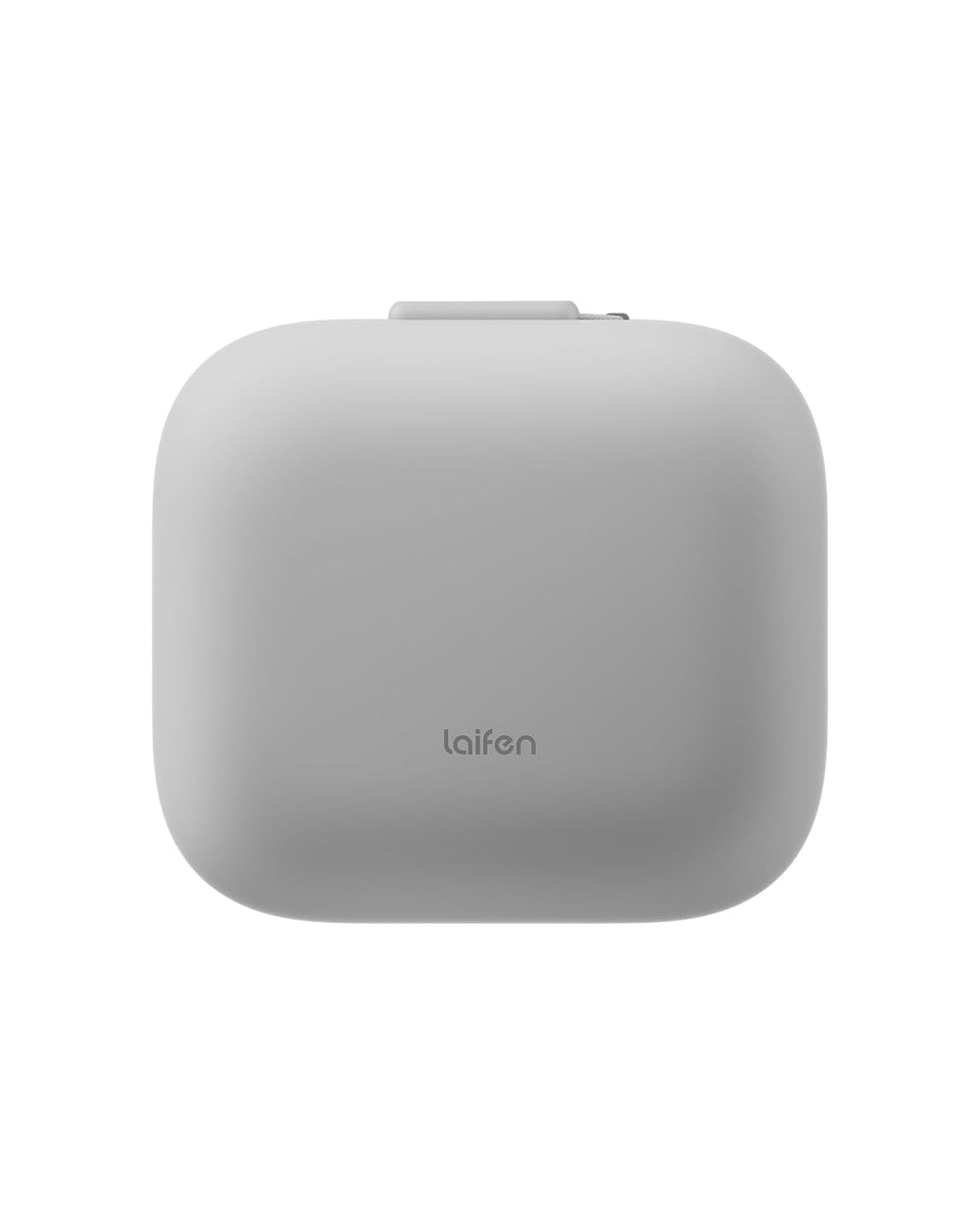 Laifen P3 Pro travel pod grey case closed, protective and portable for on-the-go grooming.