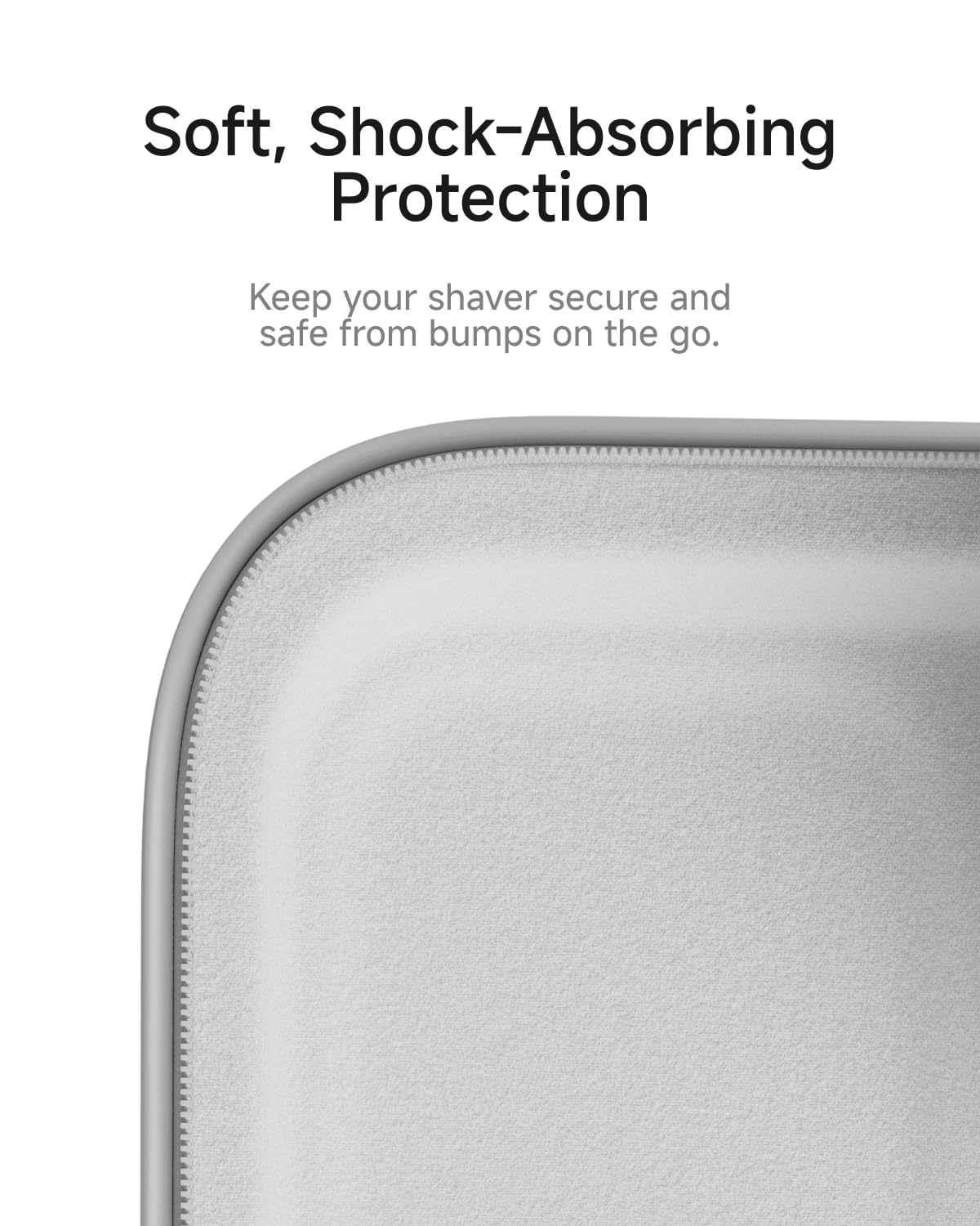 Laifen P3 Pro travel pod grey interior with soft sponge, gentle razor protection.