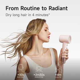 Laifen dryer emits 200M negative ions to reduce frizz during drying.