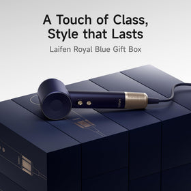 Laifen Premium Hair Dryer close-up highlighting 110,000 RPM motor for fast drying