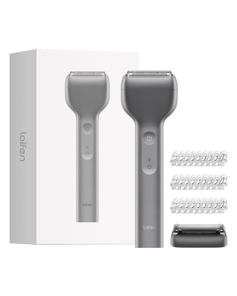Laifen T1 Pro shaver front view showing compact design for travel-ready grooming