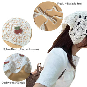 LAIFOOSHEN 6pc crochet bandanas provide soft, breathable knit for all-day wear
