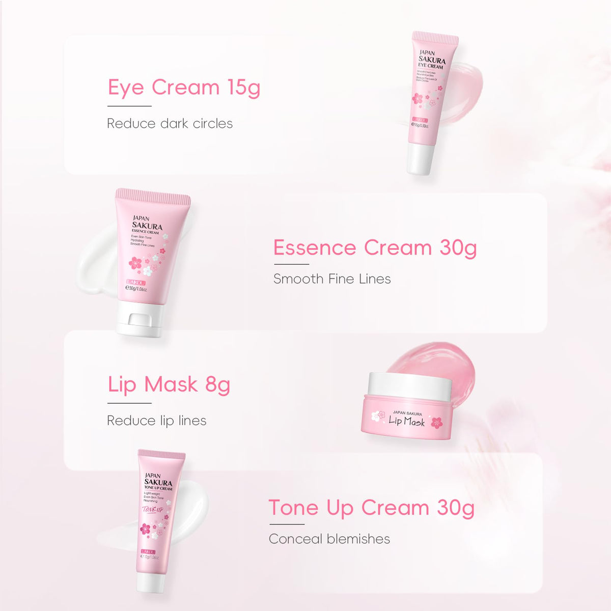 LAIKOU Sakura Skincare Set travel pouch for easy on-the-go hydration