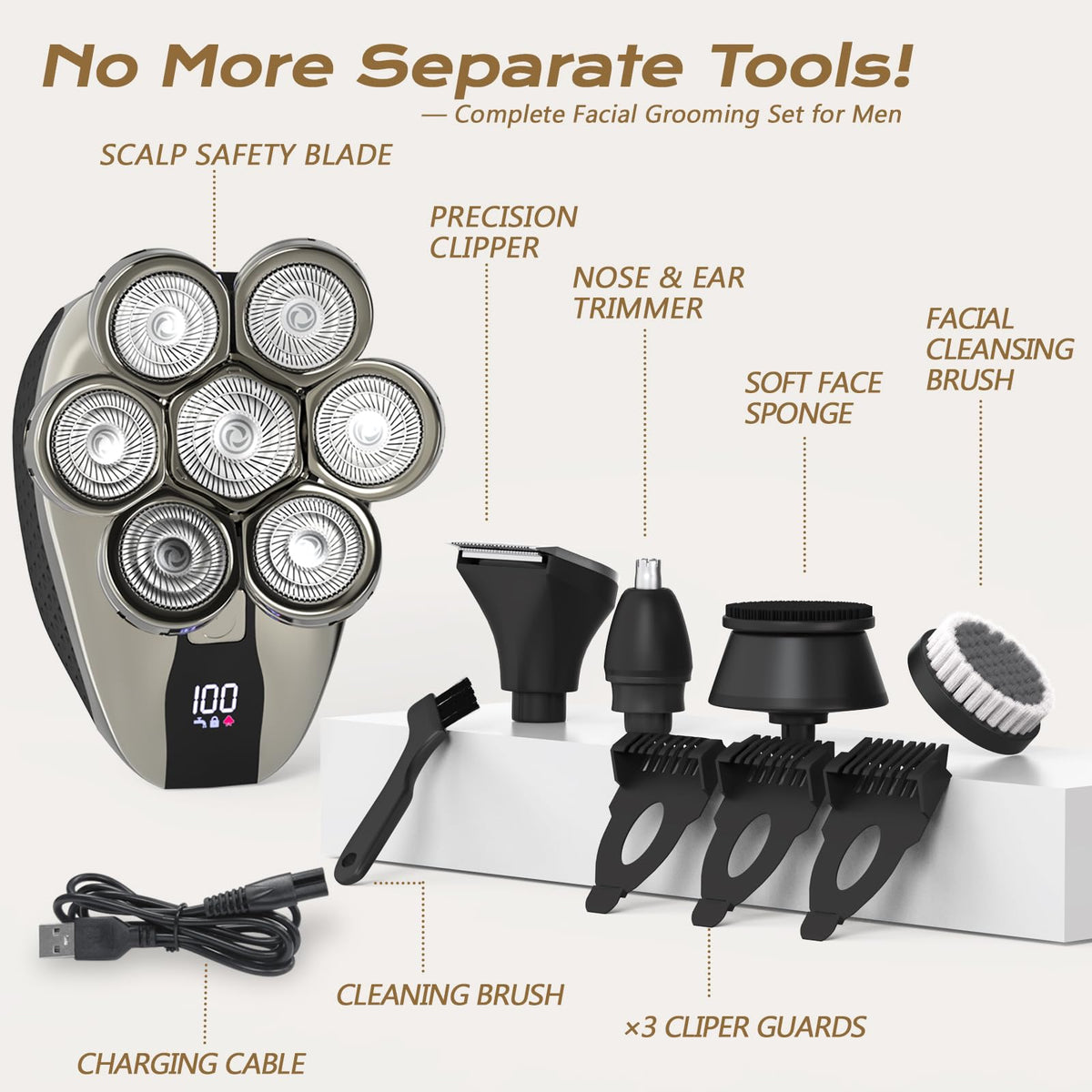 LAJCAEN 7D head shaver gift set makes a thoughtful present.