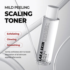 Laka Scaling Toner liquid close-up, a light watery texture for hydration.