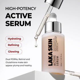 Laka Skin Active Serum texture ready for quick absorption