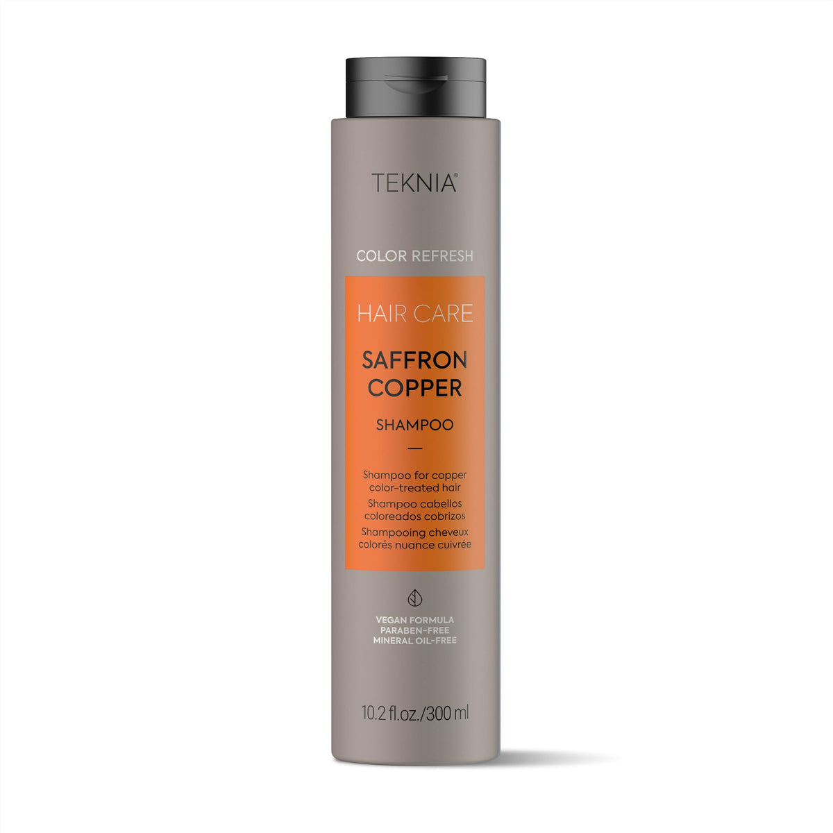 LAKMÉ Teknia Saffron Copper Shampoo bottle for color refresh and hydration.