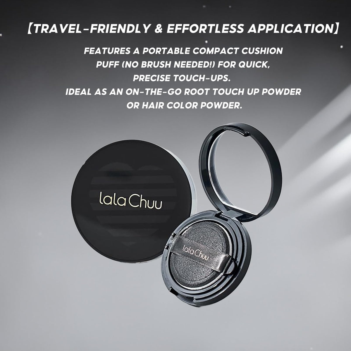 LALACHUU hairline powder blends naturally for sparse areas.