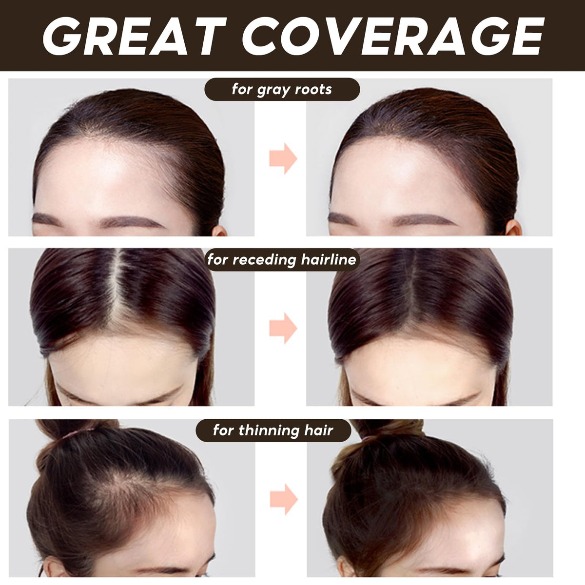 LALACHUU root touch-up coverage blends for a natural look.