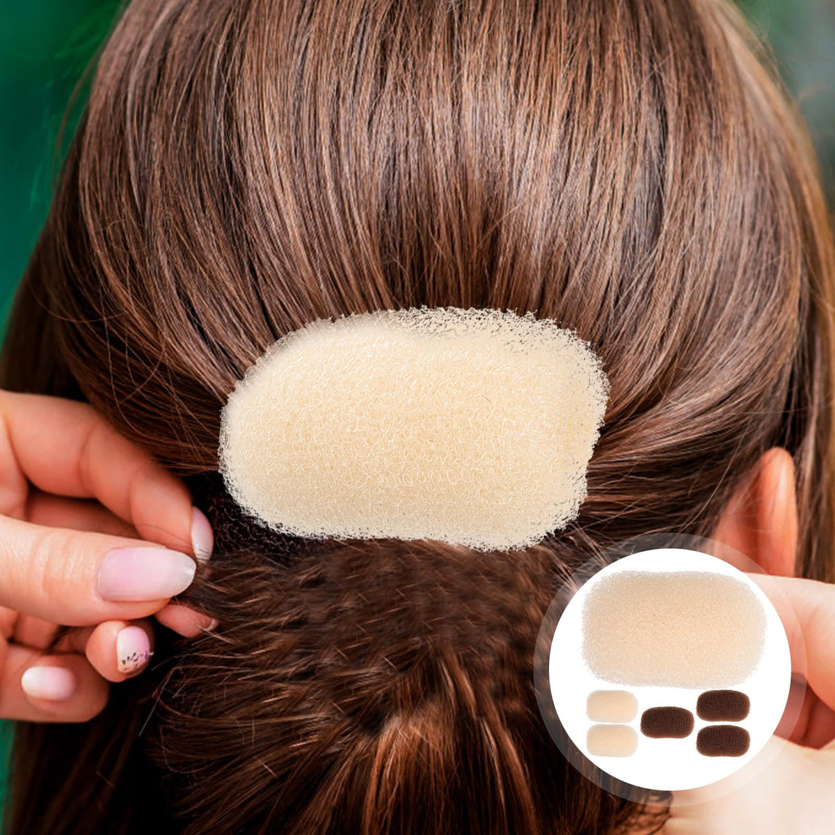 LALAFINA bump-up base creates subtle height for updos.