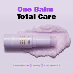 LALARECIPE balm stick under-eye application demonstrates a compact, mess-free routine.
