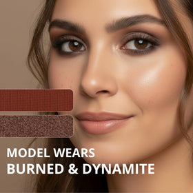 Lamora Bronze Eyeshadow Palette application brush demonstrating smooth application.