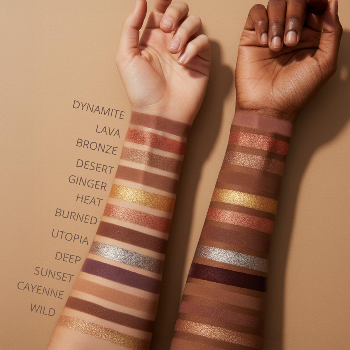 Lamora Bronze shimmer shades close-up adding glow and dimension.