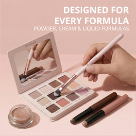 Lamora crease brush sculpted for precise, soft shading in the socket