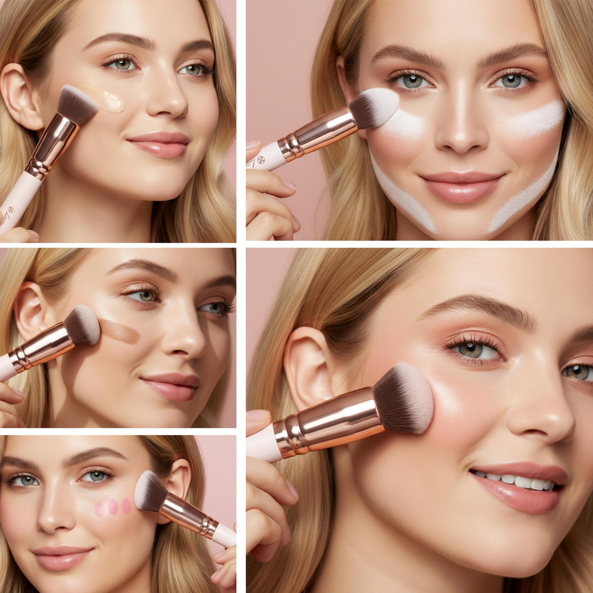 Lamora Kabuki contour brush tapered for soft, seamless lines