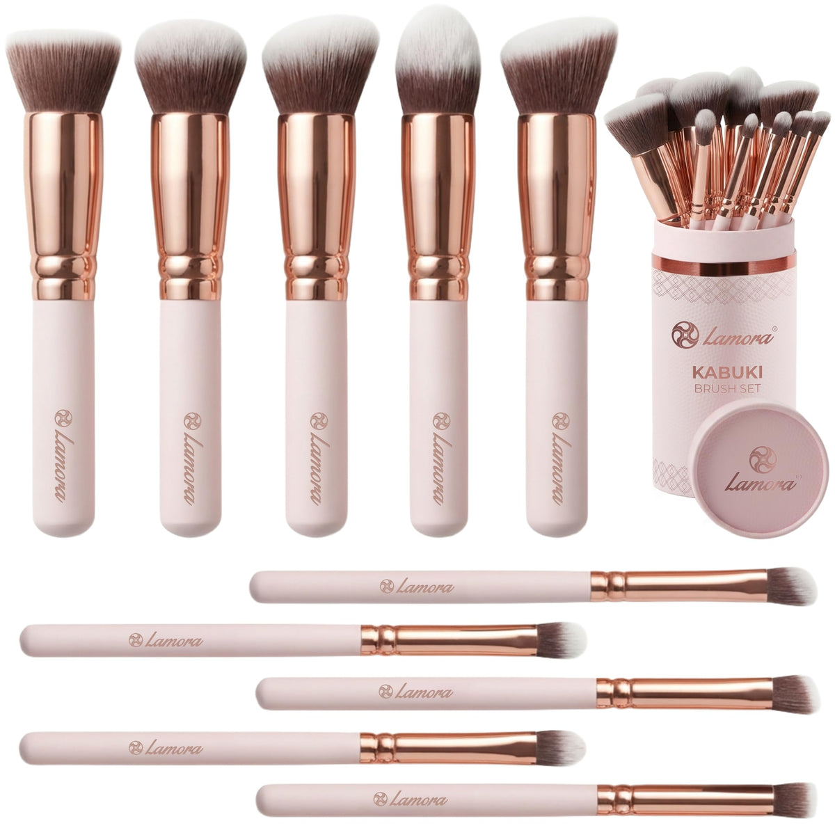 Lamora Kabuki foundation brush with flat-top for smooth liquid makeup