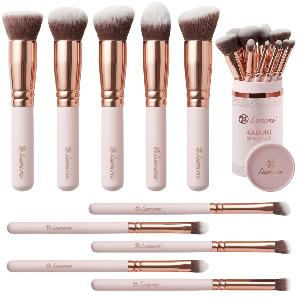 Lamora Kabuki foundation brush with flat-top for smooth liquid makeup