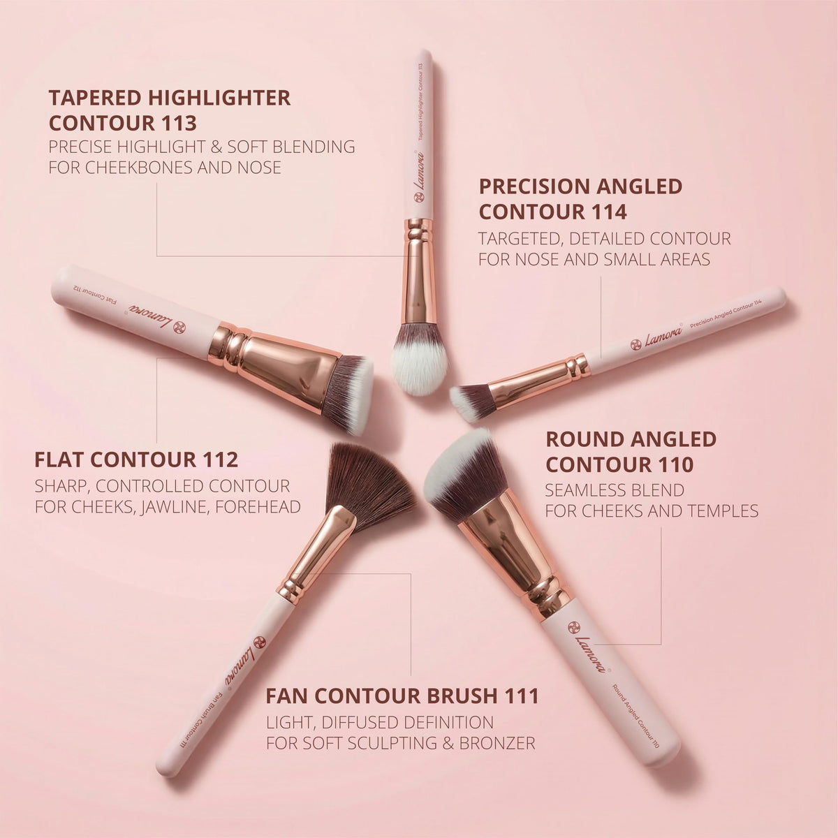Lamora Pro tapered highlighter brush for soft glow