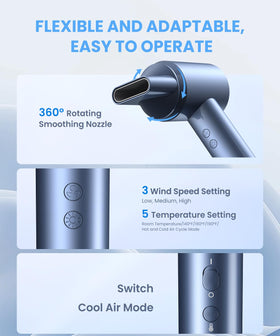 LAMPICK lightweight travel-friendly hair dryer for easy packing