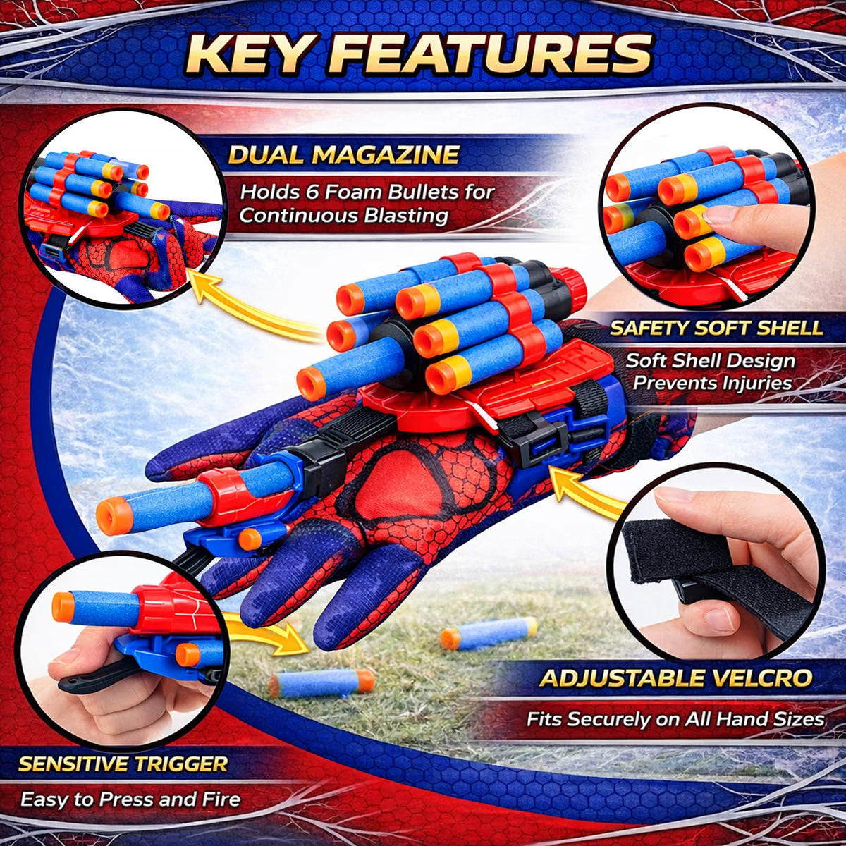 lan zhang gui hero spider web shooter soft darts for safe indoor outdoor fun
