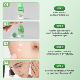 LANBENA After-use skin clarity close-up suggests a smoother complexion.