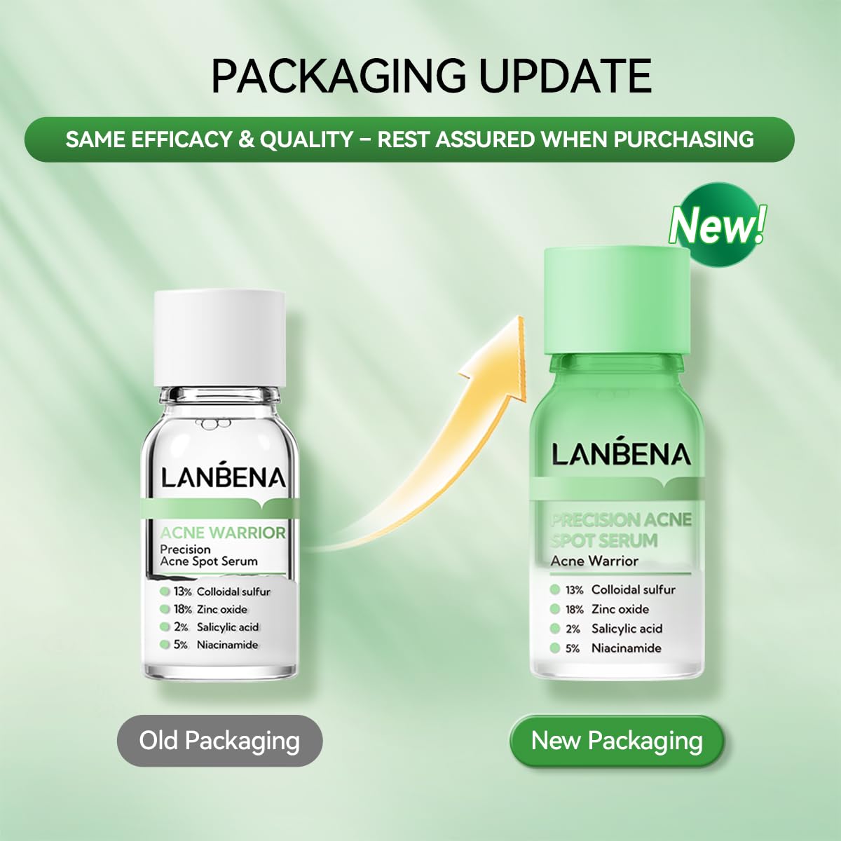 LANBENA Drying Lotion night application shows overnight acne reduction on the spot.