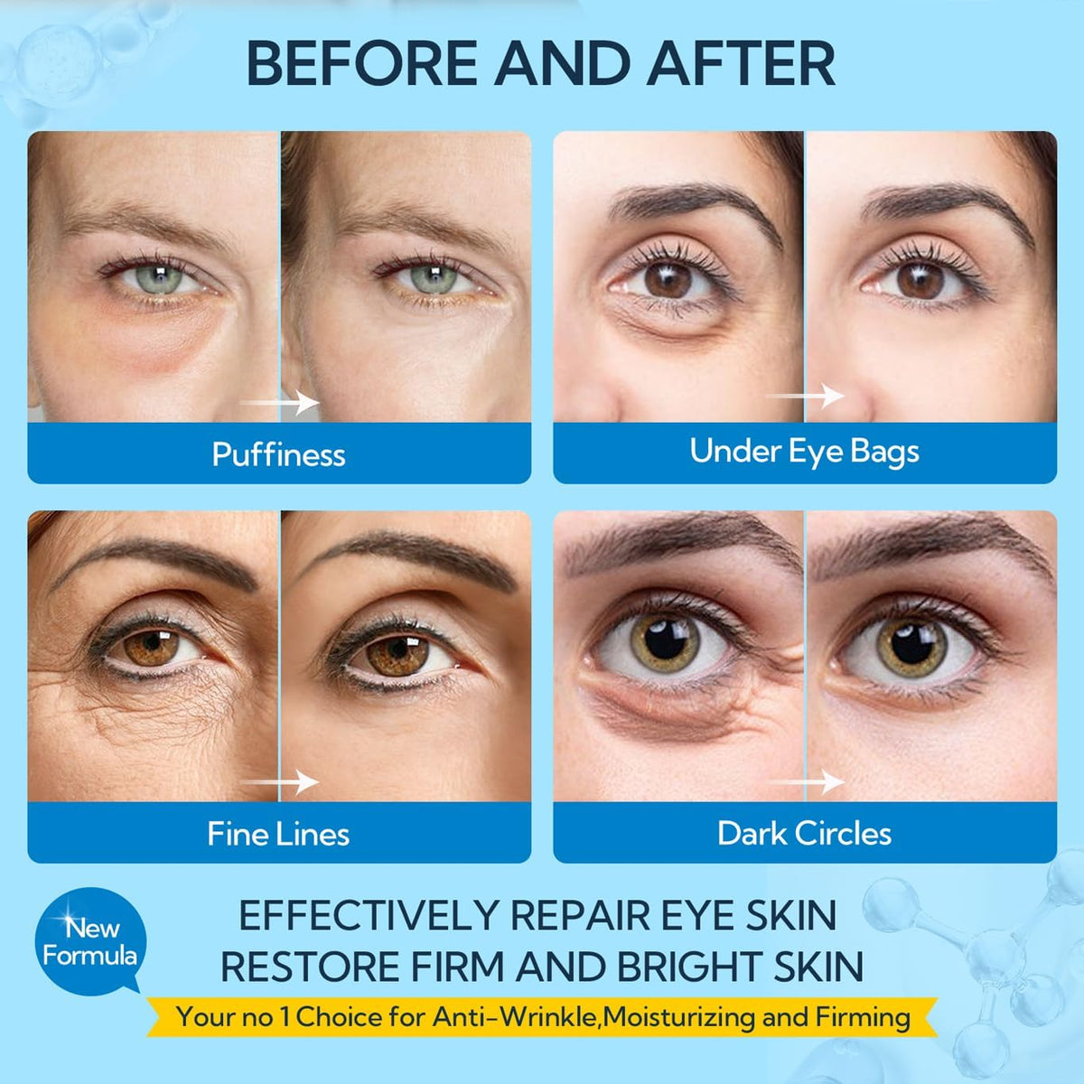 LANBENA eye-mask hydrogel closeup shows smooth, moisturized texture.