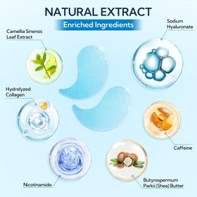 LANBENA eye mask packaging closeup highlights the hydro-gel formula for easy use.