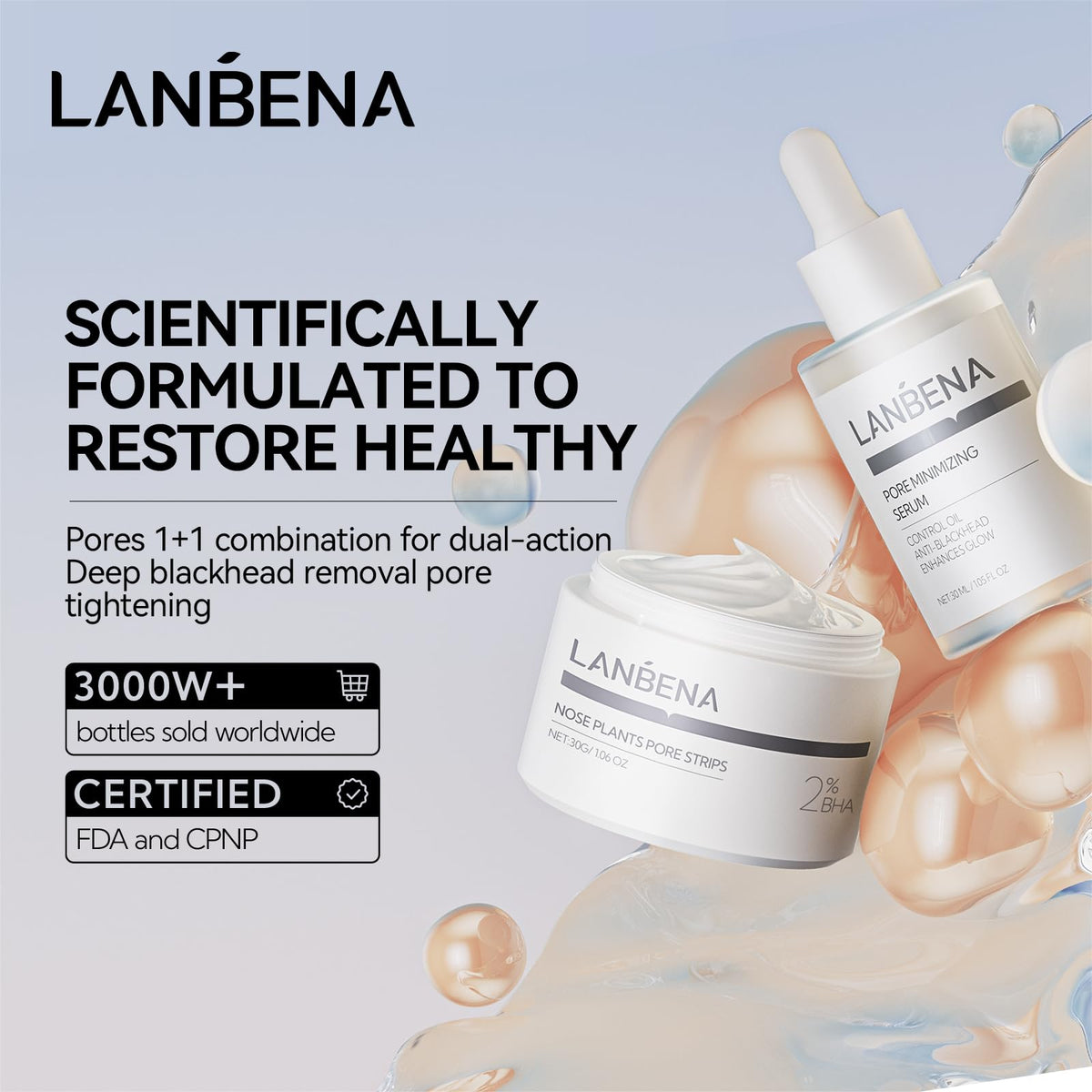 LANBENA nose strips closeup highlighting pore-clearing action
