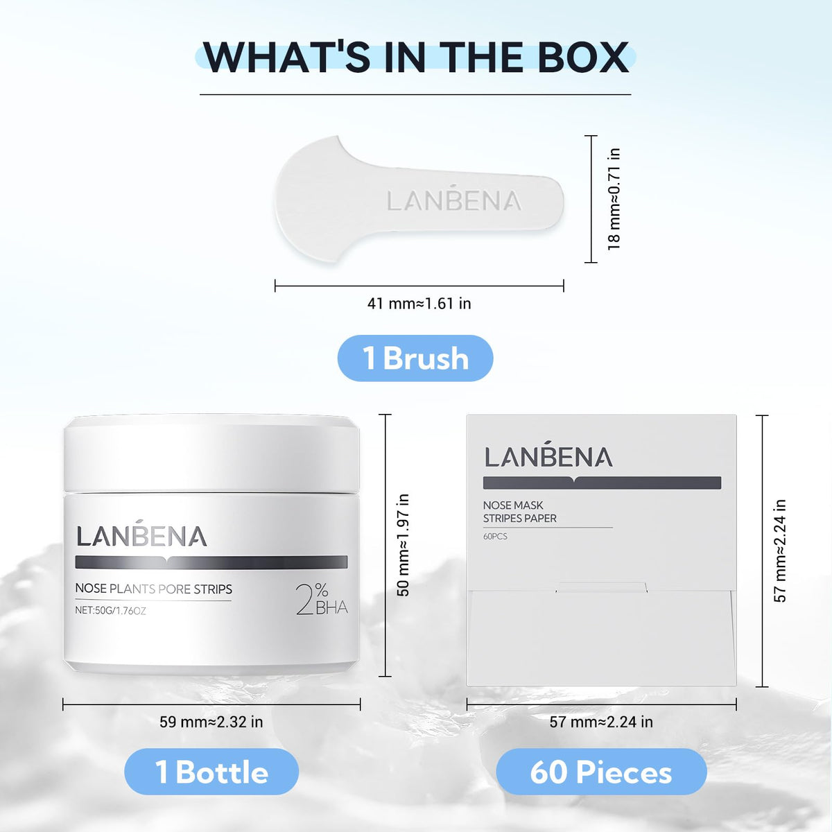 LANBENA nose strips on nose demonstrate easy application for clear pores.