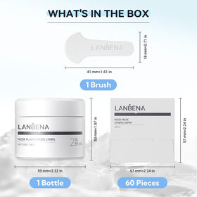 LANBENA nose strips on nose demonstrate easy application for clear pores.