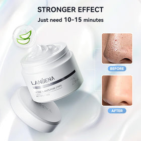 LANBENA pore-cleanse routine image suggests quick 5-10 minute regimen.