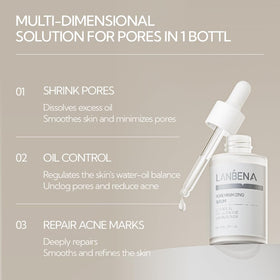 LANBENA Pore Minimizer packaging front view emphasizing vegan formula.