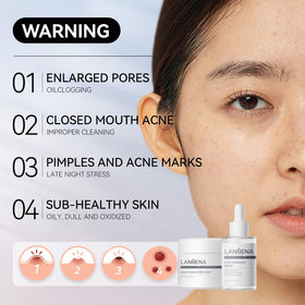 LANBENA pore-minimizing serum bottle emphasizing hydration and subtle tightening