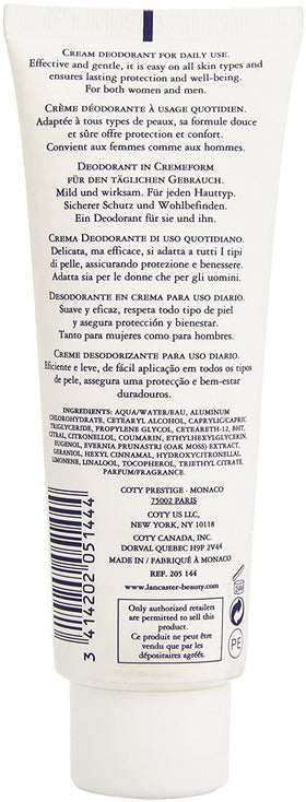 Lancaster packaging box highlighting fragrance and all day protection.