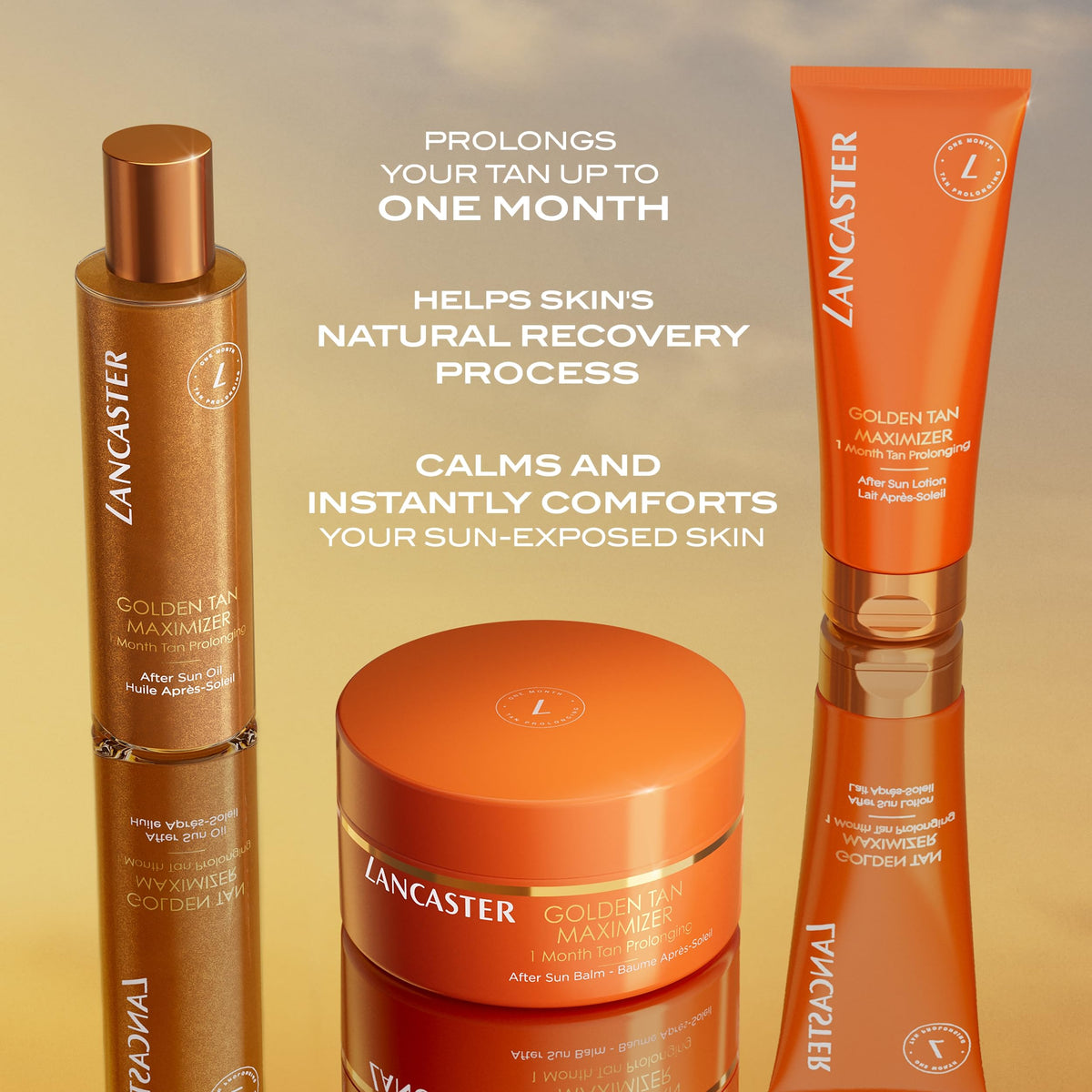 Lancaster after-sun helps maintain an even, long-lasting tan appearance.