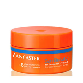 Lancaster Sun Beauty Tan Deepener SPF 6 bottle with subtle glow on skin