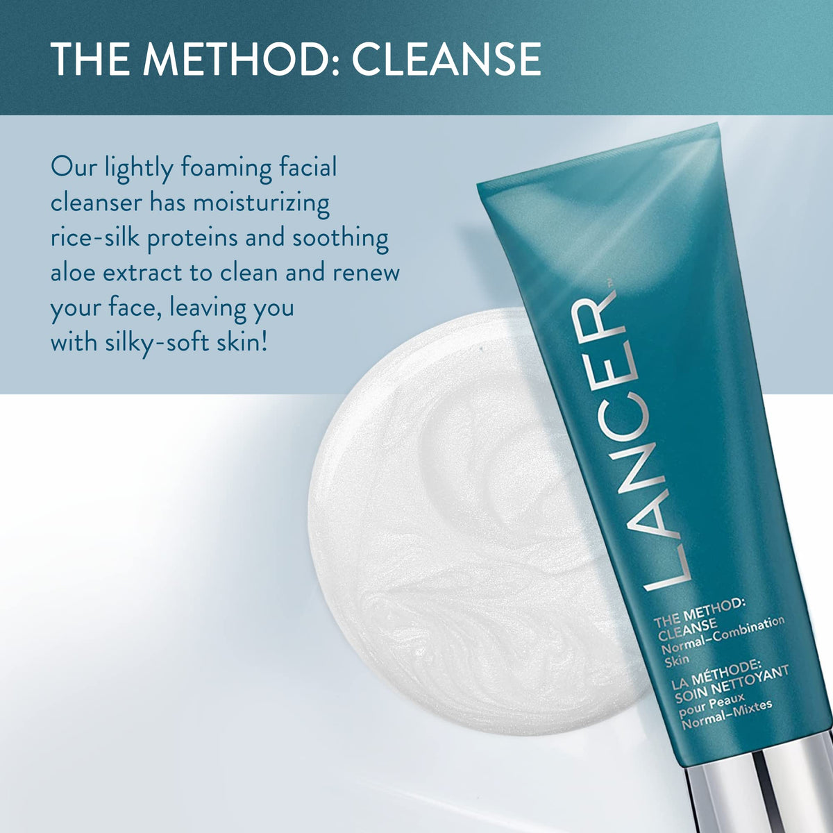 Lancer The Method Cleanse foamy texture close-up for gentle cleansing