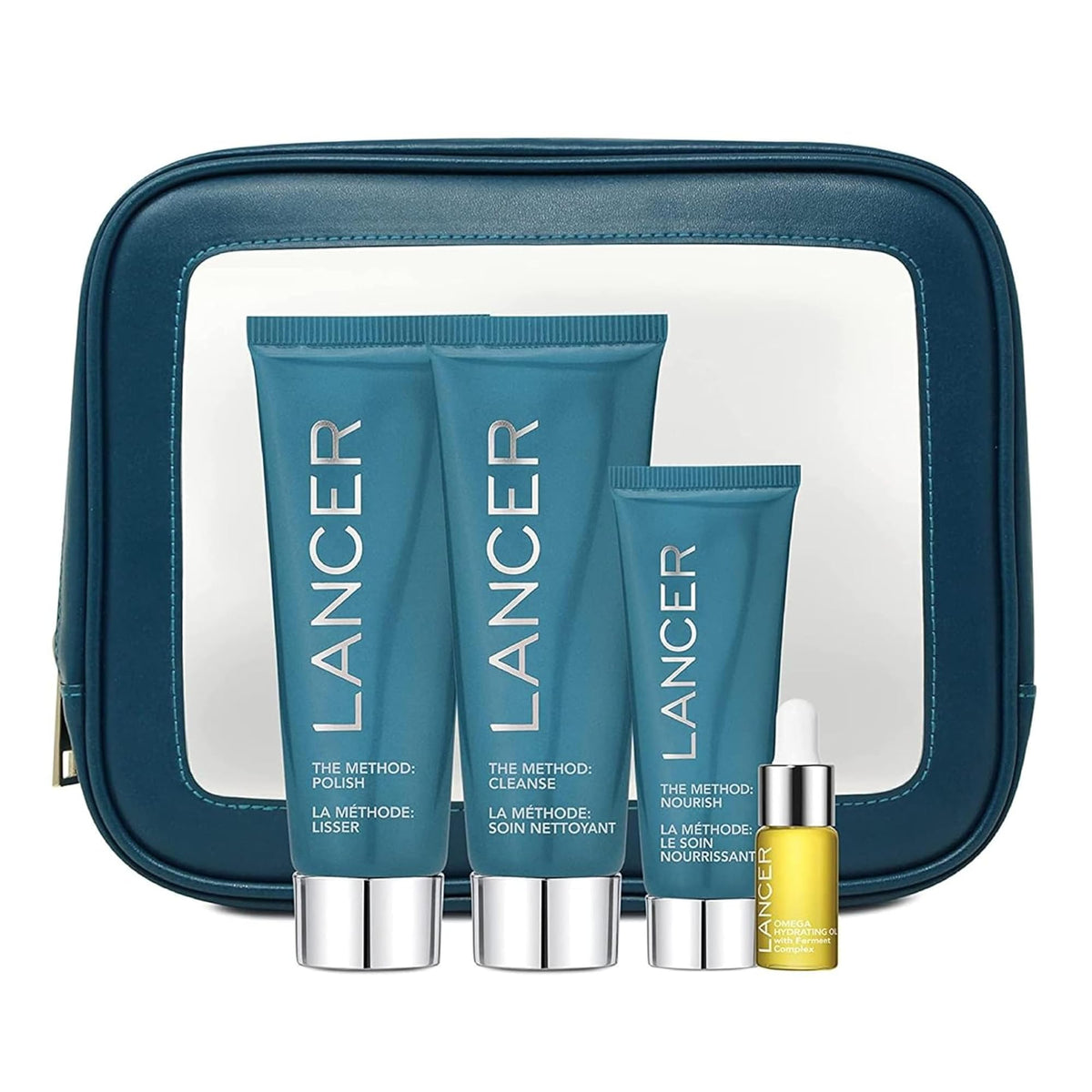 Lancer The Method Intro Kit box shown for an at-home daily skincare routine.