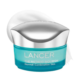 Lancer The Method Nourish jar close-up showing creamy hydration.
