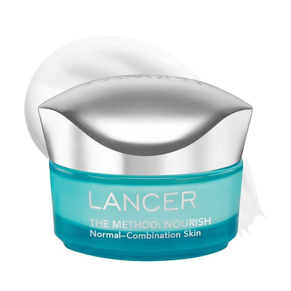 Lancer The Method Nourish jar close-up showing creamy hydration.