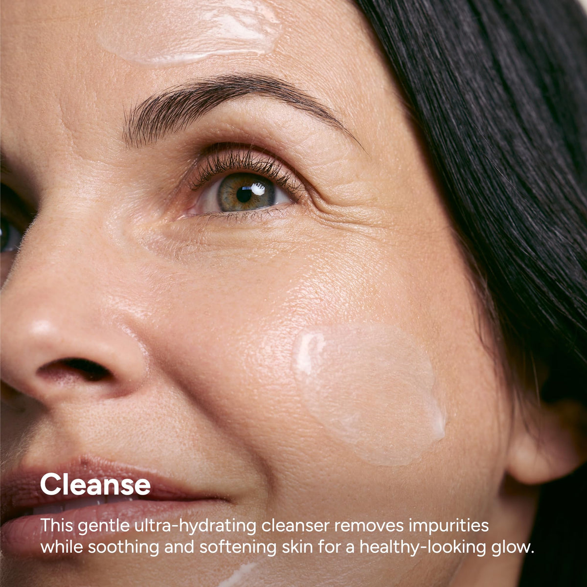 Lancer Omega Hydrating Oil dropper sealing in moisture for radiant glow.