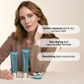 Lancer Polish exfoliating scrub close-up displaying gentle exfoliation for smoother skin.