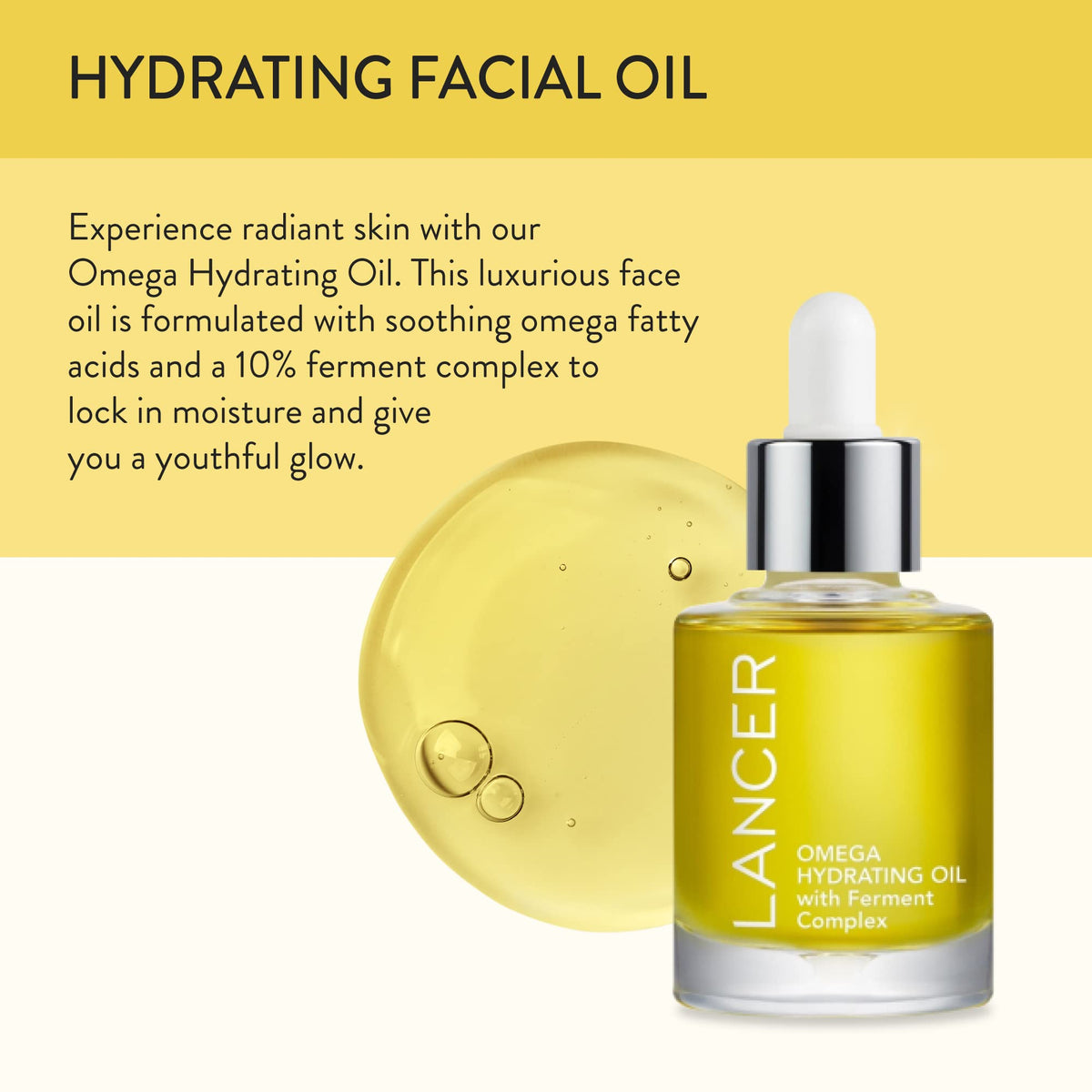 Lancer Omega Ferment Complex highlights soothing anti-redness properties.
