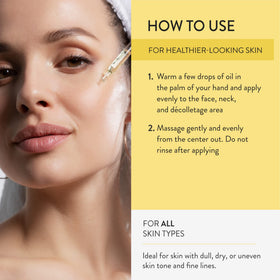 Applying the Lancer Omega Hydrating Oil in the palm for even facial nourishment.