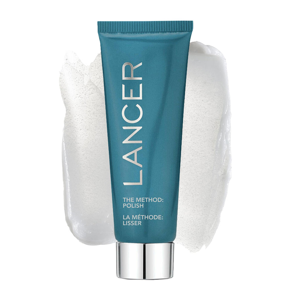 Lancer The Method Polish exfoliator bottle for daily gentle exfoliation and radiant skin prep