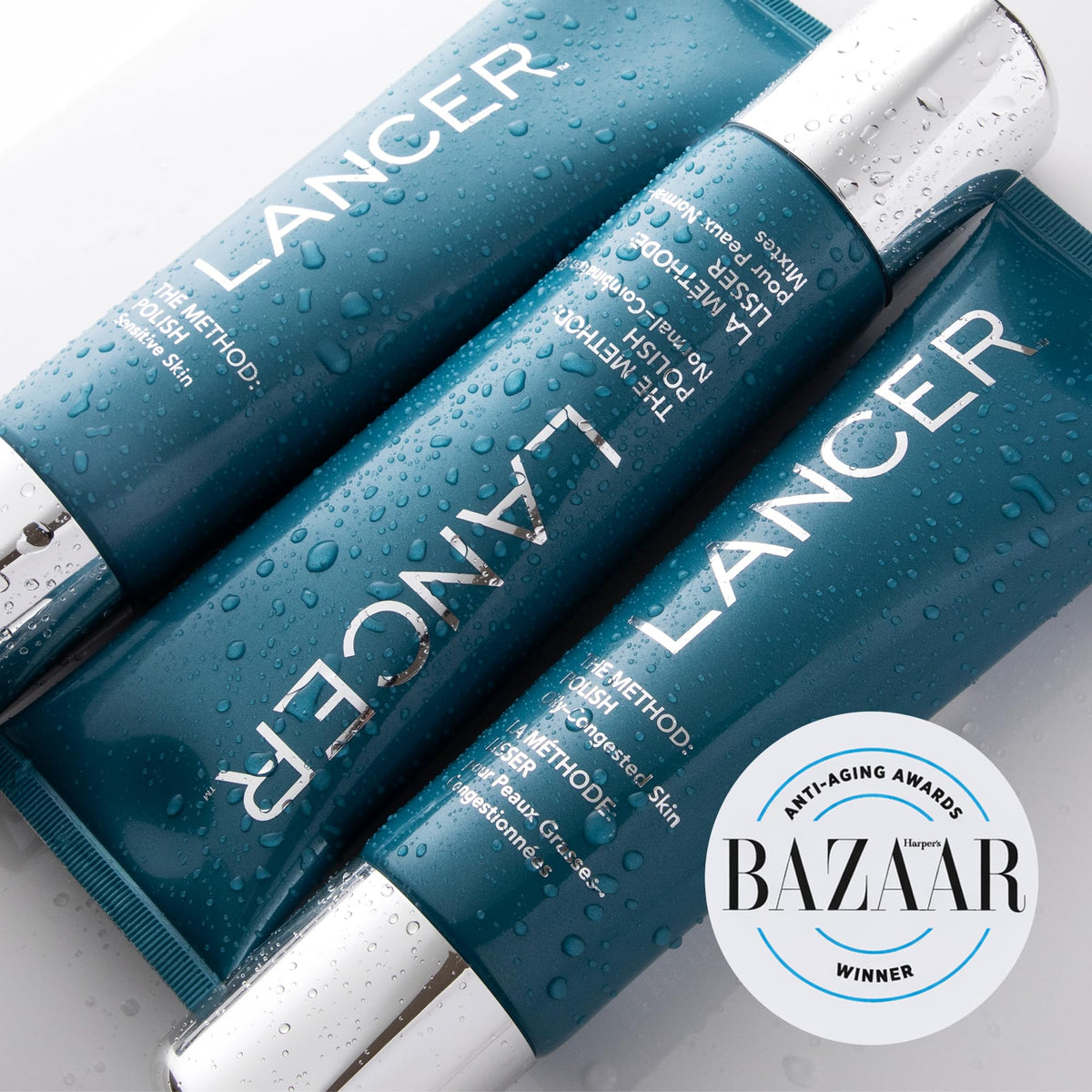 Lancer The Method Polish close-up highlights mineral particles for even exfoliation and renewal